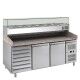 Banco pizza refrigerato Forcar PZ2610TN33 2 porte con cassettiera e portaingredienti - Forcar Refrigerati