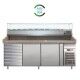 Forcar PZ2610TN33 2-door refrigerated pizza counter with drawer and ingredient rack