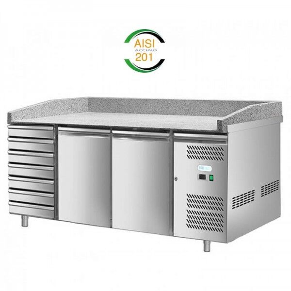 Forcar refrigerated pizza counter PZ2610TN-FC 2 doors and drawers - Forcold