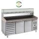Forcar refrigerated pizza counter PZ2610TN33-FC 2 doors drawer and ingredient rack