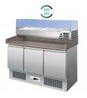 Refrigerated pizza counter Forcar-ForcoldS903PZVRGLAS 3-door ingredient rack