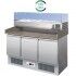 Banco pizza refrigerato Forcar-ForcoldS903PZVRGLAS 3 porte + portaingredienti