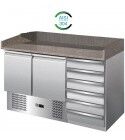 Forcar S903PZCAS refrigerated pizza counter 2 doors and drawers