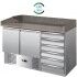 Forcar S903PZCAS refrigerated pizza counter 2 doors and drawers
