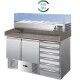Banco pizza refrigerato Forcar S903PZCASRI 2 porte e cassettiera