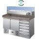 Refrigerated pizza counter Forcar S903PZCASVRX 2 doors and drawers - Forcar Refrigerated