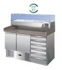 Forcar S903PZCASVRX refrigerated pizza counter 2 doors and drawers