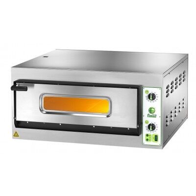 Electric stainless steel pizza oven with refractory top. FES series from 4 to 8 pizzas - Fimar