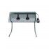 Stainless steel frame with two infrared lamps and smoked cover. PI4715