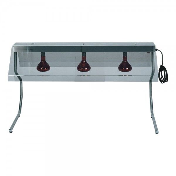 Stainless Steel frame with three infrared lamps and smoked cover. PI4716 - Forcar Multiservice
