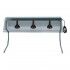 Stainless steel frame with three infrared lamps and smoked cover. PI4716