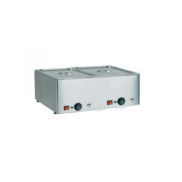 Stainless bain-marie counter hot table 2xGN1/1 Different temperatures BM21 - Forcar Multiservice
