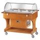 Wooden positive refrigerated display cart with plexiglass dome 3xGN1/1 - Forcar Multiservice