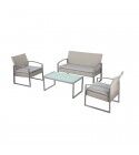Garden lounge with clear stainless steel frame. Madrid