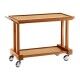 Carrello di servizio in robusto legno massello a 2 piani. LP1000 - Forcar Multiservice