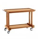 Carrello di servizio in robusto legno massello a 2 piani. LP1000
