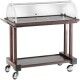 Wooden service cart 2 floors with plexiglass dome. LPC1000W - Forcar Multiservice