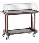 Wooden service cart 2 floors with plexiglass dome. LPC1000W