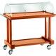 Wooden service trolley 2 floors with plexiglass dome. LPC1000 - Forcar Multiservice