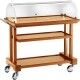 Wooden service cart 3 floors with plexiglass dome. LPC1050 - Forcar Multiservice