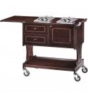 Carrello flambè in legno ad 2 piastra. CL2752CA