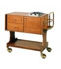 Carrello flambè in legno con 1 piastra a 2 fuochi. CL2750