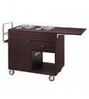 Wooden flambé trolley with 1 2-burner plate. CF1201CA