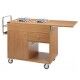 Wooden 2-plate flambé trolley with 1 fire. CF1202 - Forcar Multiservice