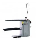 Professional ironing bench with boiler, vacuum and heated