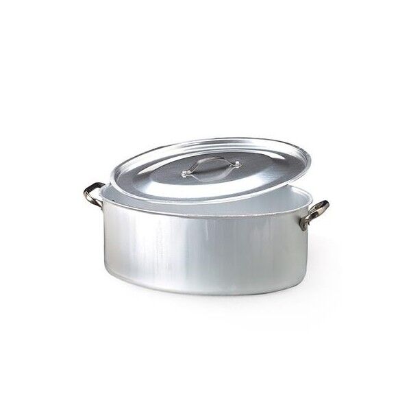 Casseruola Ovale Con Coperchio 45x31 cm Alluminio 126 - 3 mm ALMA126 Agnelli - Agnelli