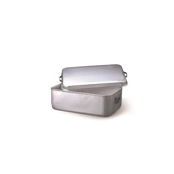 Rectangular Braising Pan With Lid And Grill 40x26 cm Aluminum 177 - 3 mm ALMA177 Agnelli - Agnelli