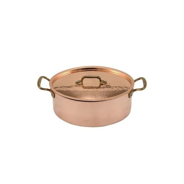 Oval Casserole With Lid 30 cm Tin-plated Copper 1129 L.A.R. - L.A.R.