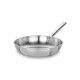 High Flared Frying Pan 1 Handle 24 cm Aluinox Trilaminate - 3 mm ALIX111BALIN Agnelli