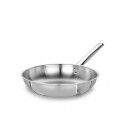 High Flared Frying Pan 1 Handle 24 cm Aluinox Trilaminate - 3 mm ALIX111BALIN Agnelli