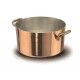 High Casserole 2 Handles 32 cm Copper Smooth Tinned - 2 mm ALCU104 Agnelli