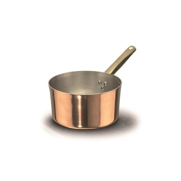 Casseruola Alta 1 Manico 28 cm Rame Liscio Stagnato - 2 mm ALCU105 Agnelli - Agnelli