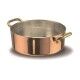 Low Saucepan 2 Handles 45 cm Copper Smooth Tinned - 2 mm ALCU106 Agnelli - Agnelli