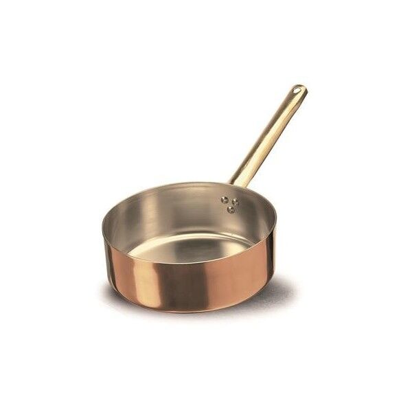 Casseruola Bassa 1 Manico 28 cm Rame Liscio Stagnato - 2 mm ALCU107 Agnelli - Agnelli