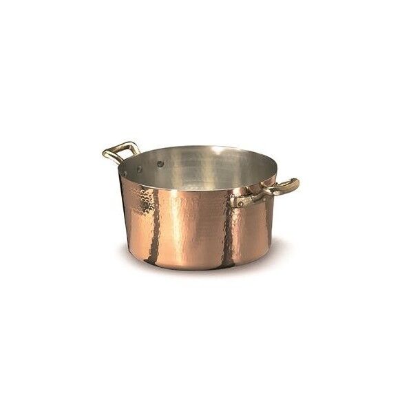 Casseruola Alta 2 Manici 24 cm Rame Martellato - 2 mm ALCM104M Agnelli - Agnelli