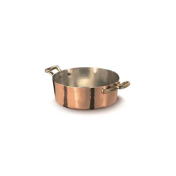 Casseruola Bassa 2 Manici 28 cm Rame Martellato - 2 mm ALCM106M Agnelli - Agnelli
