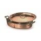 Oval Pan With Lid 30 cm Hammered Copper - 2 mm ALCM120M Agnelli - Agnelli