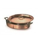 Oval Pan With Lid 30 cm Hammered Copper - 2 mm ALCM120M Agnelli