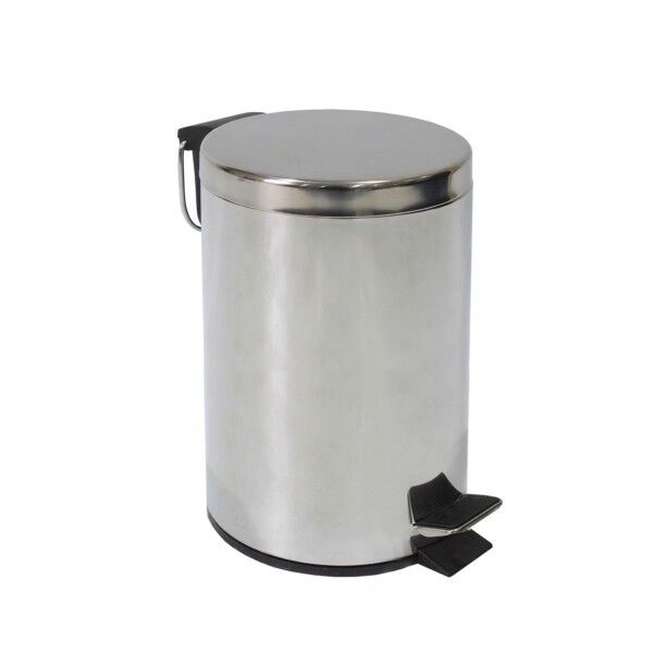 Pattumiera a pedale con chiusura rallentata 12 litri. IRON3INOX