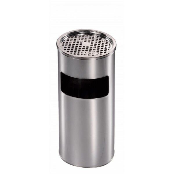 Pattumiera a colonna da 18 lt. con posacenere integrato. STEEL1 - Stark s.r.l.