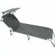 Lettino in alluminio antiruggine con parasole. Grigio. SPCA001G - Stark s.r.l.