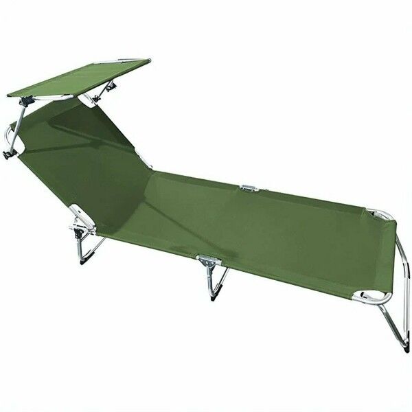 Lettino in alluminio antiruggine con parasole. Verde. SPCA001V - Stark s.r.l.