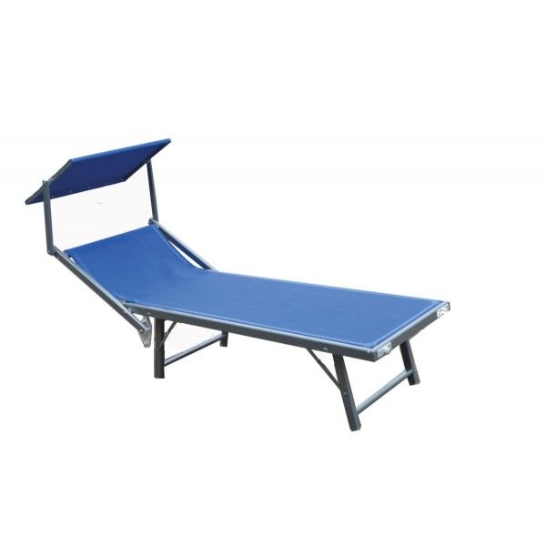 Lettino base in alluminio 59 cm con parasole. Blu. SL1532418