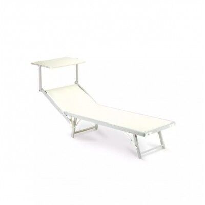 Lettino base in alluminio 59 cm con parasole. Bianco. SL1532419 - Stark s.r.l.