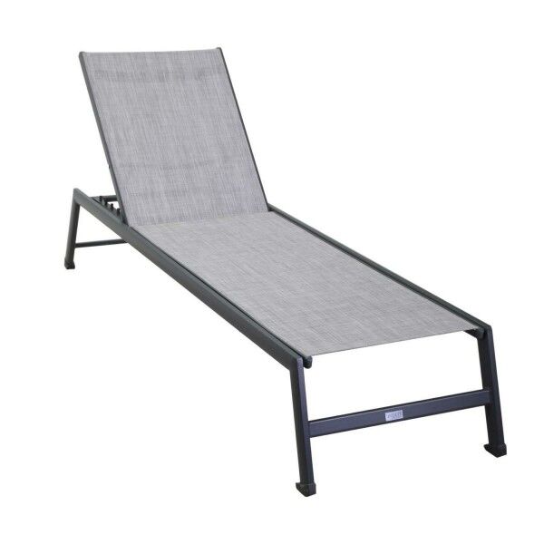 Lettino impilabile in alluminio 55 cm. Beige e bianco. S6457920000