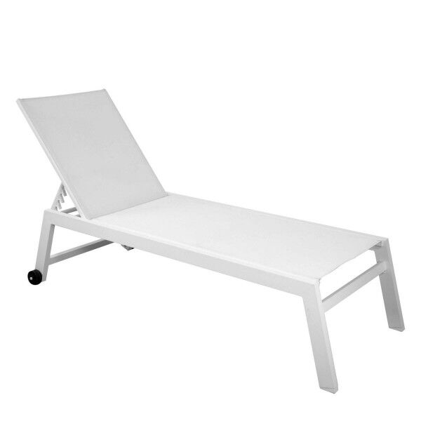 Lettino smontabile in alluminio bianco. 73 cm con ruote. S6462330000